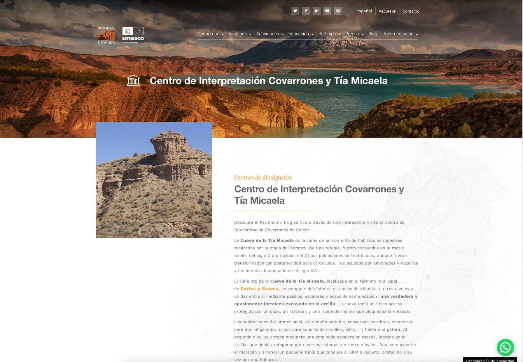 Centro de Interpretación los Covarrones de la Tía Micaela